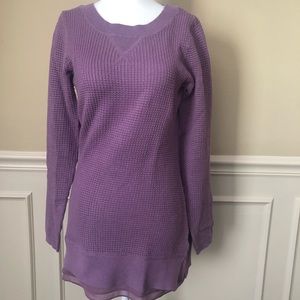 LOGO Lori Goldstein Purple Tunic Sweater, XS